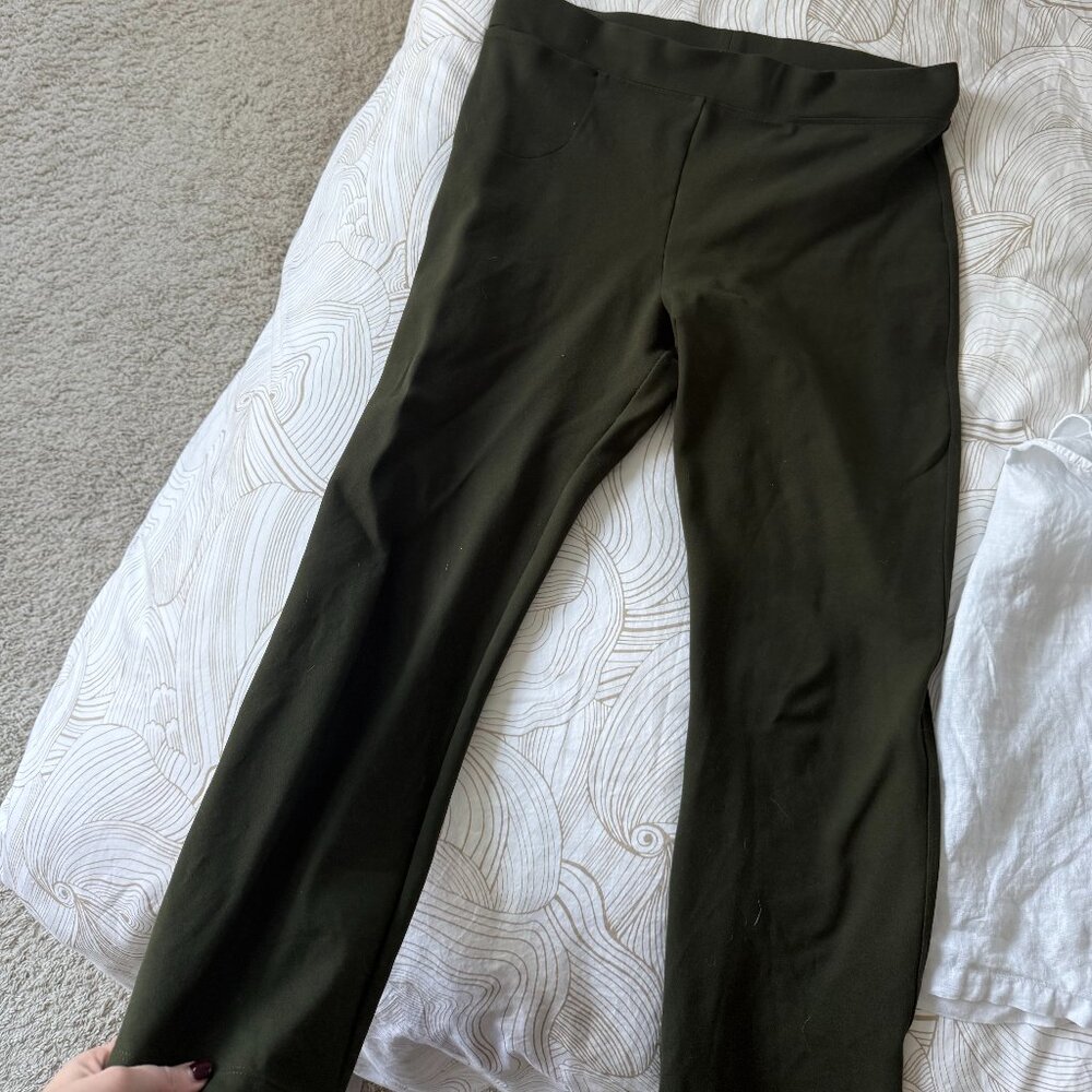 Quince Green Size L Stretchy Skinny Work Pants